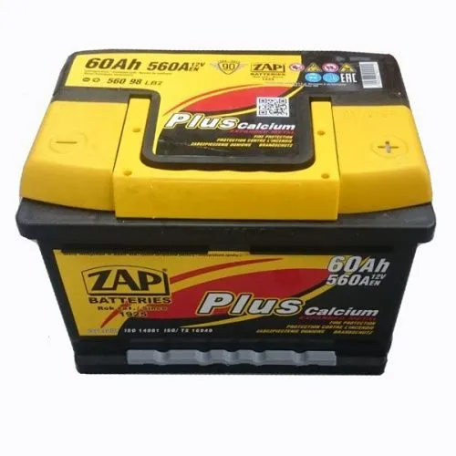 Аккумулятор ZAP PLUS 60 R+