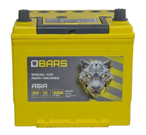 Фото Аккумулятор BARS Asia 65 Ач, 600 А, 12 v, Обратная R+ (0), JIS D23, B00
