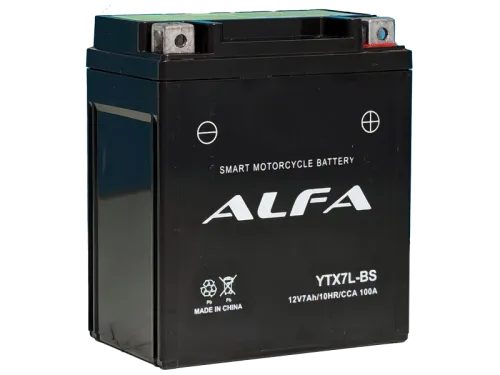 Аккумулятор ALFA YTX7L-BS AGM 7 Ач, 100 А, 12 v, Обратная R+ (0) фото
