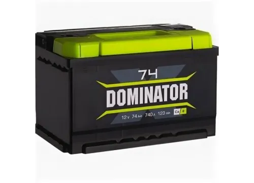 Фото Аккумулятор DOMINATOR 74 Ач, 740 А, 12 v, Обратная R+ (0), DIN LB3, B13