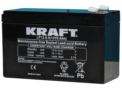 Аккумулятор KRAFT UPS AGM 9 Ач, 12 v, Прямая L+ (1) фото