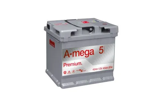 Фото Аккумулятор A-Mega Premium 45 Ач, 390 А, 12 v, Обратная R+ (0), DIN L1, B13