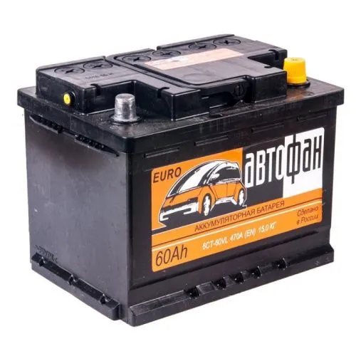 Фото Аккумулятор AKOM Autofan 60 Ач, 470 А, 12 v, Прямая L+ (1), DIN L2, B13
