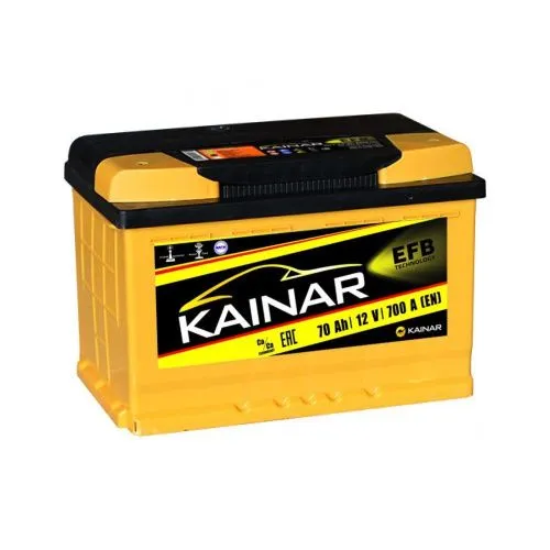 Фото Аккумулятор KAINAR EFB 70 Ач, 700 А, 12 v, Обратная R+ (0), DIN L3, B13