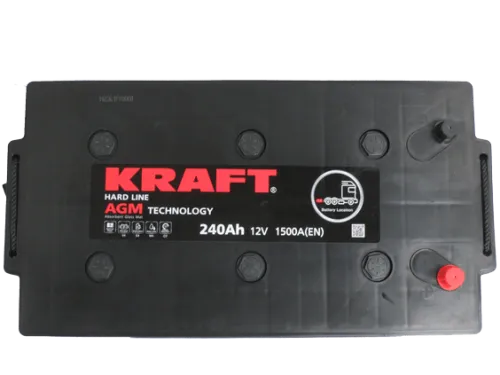 Аккумулятор KRAFT AGM 240 Ач, 1500 А, 12 v, Обратная L+ (3) euro, D6 (C), B00 фото