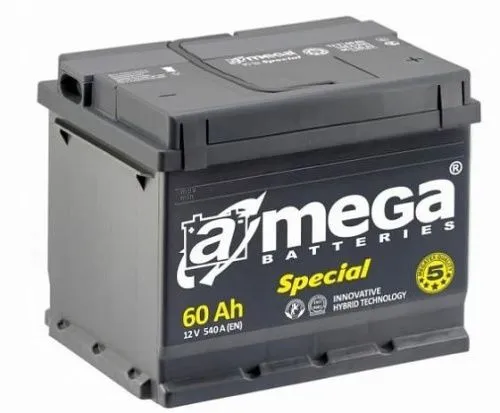 Фото Аккумулятор A-Mega Special 60 Ач, 540 А, 12 v, Обратная R+ (0), DIN L2, B13