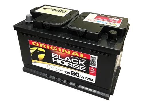 Фото Аккумулятор Black Horse 80 Ач, 720 А, 12 v, Обратная R+ (0), DIN L4, B13