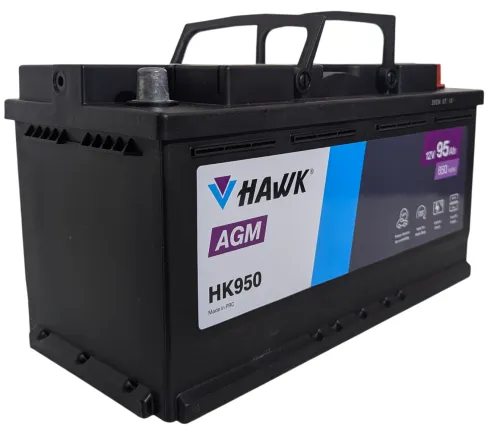 Фото Аккумулятор HAWK AGM 95 Ач, 850 А, 12 v, Обратная R+ (0), DIN L5, B13