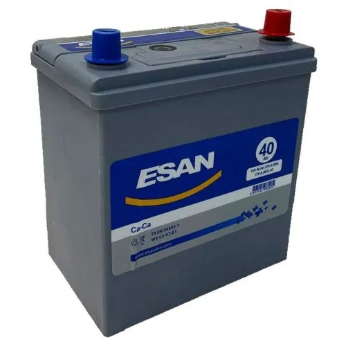Фото Аккумулятор ESAN 40 Ач, 270 А, 12 v, Обратная R+ (0), JIS B19, B00