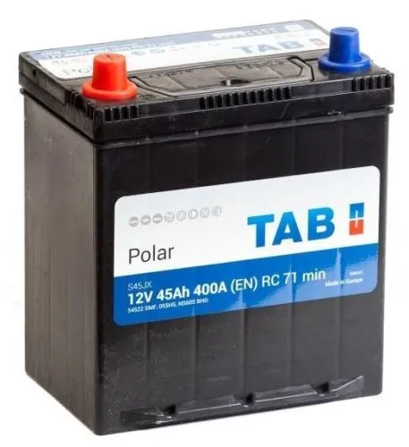 Фото Аккумулятор TAB Polar S 45 Ач, 400 А, 12 v, Прямая L+ (1), JIS B24, B00