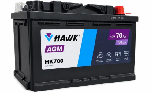 Фото Аккумулятор HAWK AGM 70 Ач, 760 А, 12 v, Обратная R+ (0), DIN L3, B13