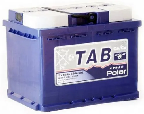 Фото Аккумулятор TAB Polar Blue 66 Ач, 620 А, 12 v, Обратная R+ (0), DIN L2, B13