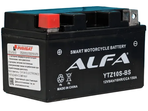 Аккумулятор ALFA YTZ10S-BS AGM 9 Ач, 150 А, 12 v, Прямая L+ (1) фото