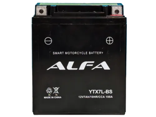 Аккумулятор ALFA YTX7L-BS AGM 7 Ач, 100 А, 12 v, Обратная R+ (0) фото