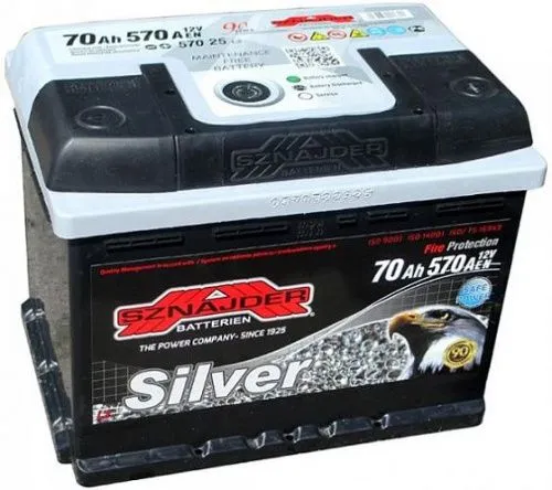 Фото Аккумулятор SZNAJDER Silver 70 Ач, 570 А, 12 v, Обратная R+ (0), DIN L3, B13