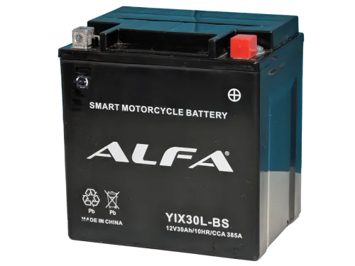 Аккумулятор ALFA YIX30L-BS AGM 30 Ач, 385 А, 12 v, Обратная R+ (0) фото