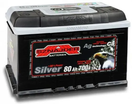 Фото Аккумулятор SZNAJDER Silver 80 Ач, 700 А, 12 v, Обратная R+ (0), DIN L3, B13