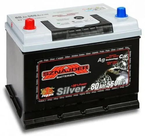 Фото Аккумулятор SZNAJDER Silver 80 Ач, 560 А, 12 v, Прямая L+ (1), JIS D26, B13