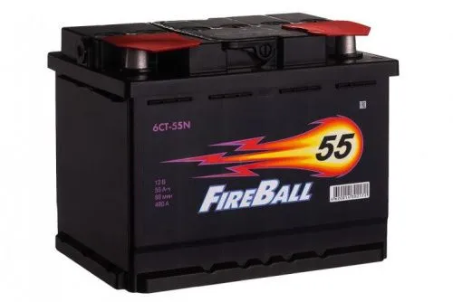 Фото Аккумулятор FIREBALL 55 Ач, 480 А, 12 v, Прямая L+ (1), DIN L2, B13