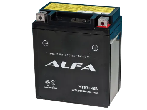 Аккумулятор ALFA YTX7L-BS AGM 7 Ач, 100 А, 12 v, Обратная R+ (0) фото
