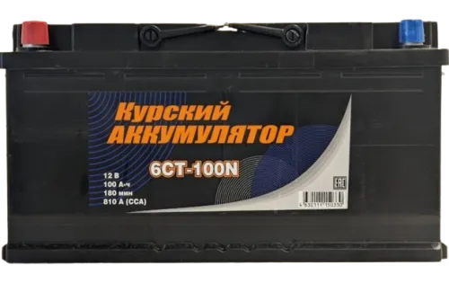 Фото Аккумулятор КУРСКИЙ АККУМУЛЯТОР 100 Ач, 810 А, 12 v, Прямая L+ (1), DIN L5, B13