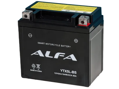 Аккумулятор ALFA YTX5L-BS AGM 5 Ач, 80 А, 12 v, Обратная R+ (0) фото