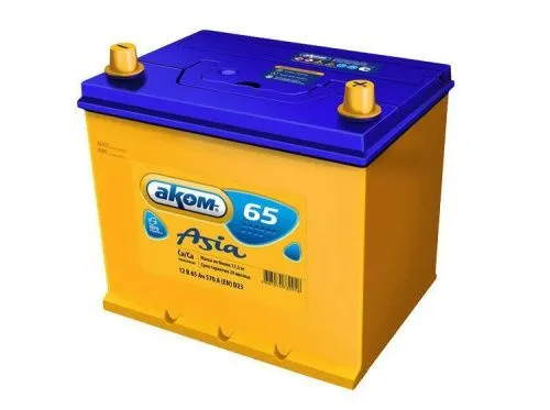 Фото Аккумулятор AKOM 65 Ач, 570 А, 12 v, Обратная R+ (0), JIS D23, B00