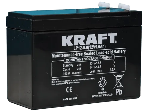 Аккумулятор KRAFT UPS AGM 9 Ач, 12 v, Прямая L+ (1) фото