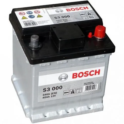 Фото Аккумулятор BOSCH S3 40 Ач, 340 А, 12 v, Обратная R+ (0), DIN L0, B13