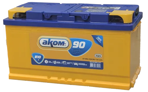 Фото Аккумулятор AKOM 90 Ач, 810 А, 12 v, Обратная R+ (0), DIN L5, B13