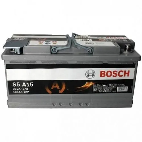 Фото Аккумулятор BOSCH S5 AGM 105 Ач, 950 А, 12 v, Обратная R+ (0), DIN L6, B13