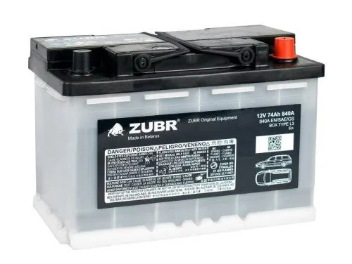 Аккумулятор ZUBR ORIGINAL 74 R+