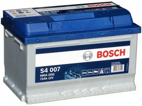 Фото Аккумулятор BOSCH S4 72 Ач, 680 А, 12 v, Обратная R+ (0), DIN LB3, B13