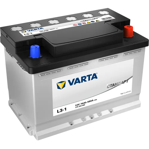 Фото Аккумулятор VARTA Стандарт 74 Ач, 680 А, 12 v, Обратная R+ (0), DIN L3, B13