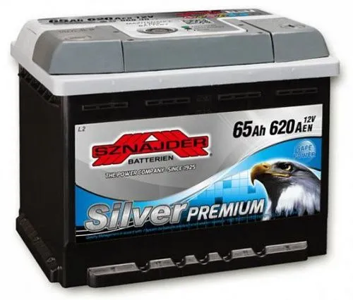 Фото Аккумулятор SZNAJDER Silver Premium 65 Ач, 620 А, 12 v, Обратная R+ (0), DIN L2, B13