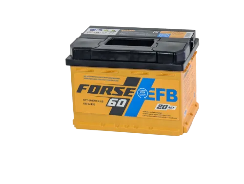 Фото Аккумулятор FORSE EFB 60 Ач низк, 620 А, 12 v, Обратная R+ (0), DIN LB2, B13