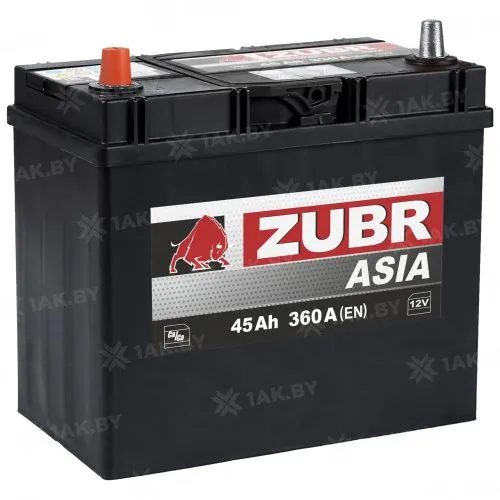 Фото Аккумулятор ZUBR 45 Ач, 360 А, 12 v, Прямая L+ (1), JIS D23, B00