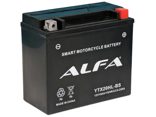 Аккумулятор ALFA YTX20HL-BS AGM 18 Ач, 250 А, 12 v, Обратная R+ (0) фото