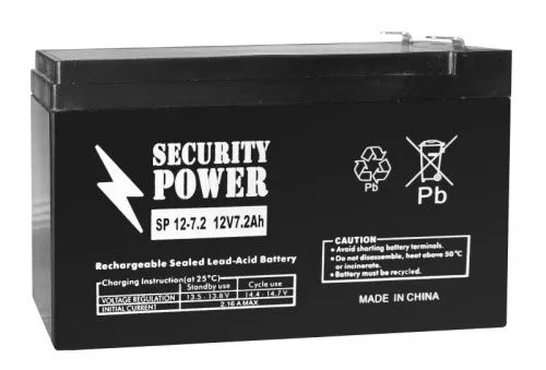 Аккумулятор SECURITY POWER AGM 7.2 Ач, 12 v, Прямая L+ (1) фото
