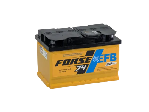 Фото Аккумулятор FORSE EFB 74 Ач низк, 750 А, 12 v, Обратная R+ (0), DIN LB3, B13