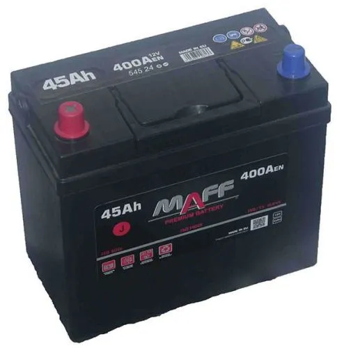 Фото Аккумулятор MAFF Premium 45 Ач, 400 А, 12 v, Прямая L+ (1), JIS B24, B00