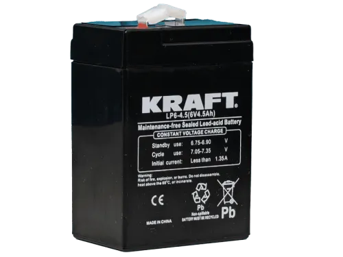 Аккумулятор KRAFT UPS AGM 4.5 Ач, 6 v, Прямая L+ (1) фото
