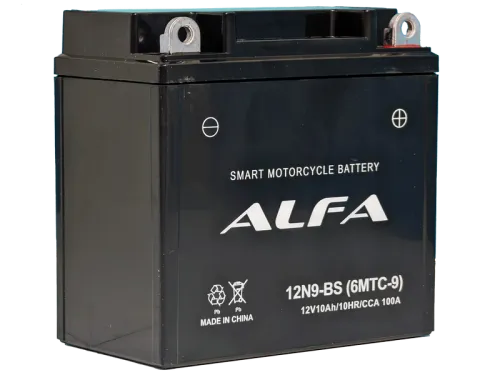 Аккумулятор ALFA 12N9-BS(6MTC-9) AGM 10 Ач, 100 А, 12 v, Обратная R+ (0) фото
