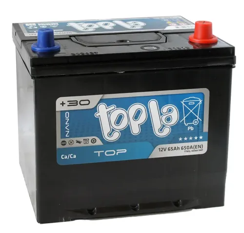 Фото Аккумулятор TOPLA Top 65 Ач, 650 А, 12 v, Обратная R+ (0), JIS D23, B00