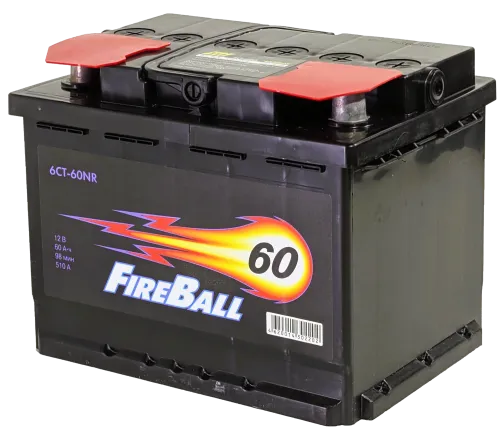 Фото Аккумулятор FIREBALL 60 Ач, 510 А, 12 v, Обратная R+ (0), DIN L2, B13