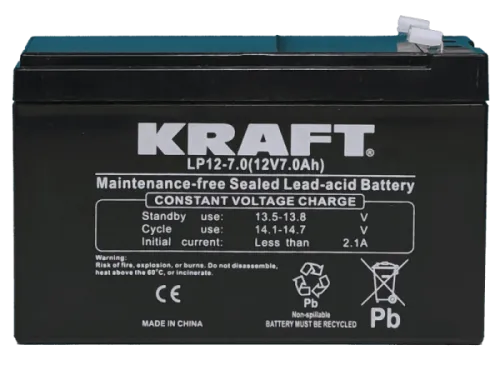 Аккумулятор KRAFT UPS AGM 7 Ач, 12 v, Прямая L+ (1) фото