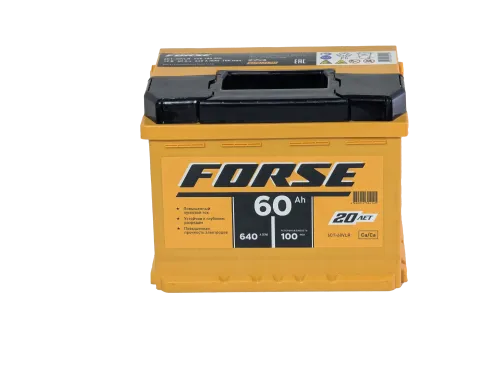 Фото Аккумулятор FORSE 60 Ач, 640 А, 12 v, Обратная R+ (0), DIN L2, B13