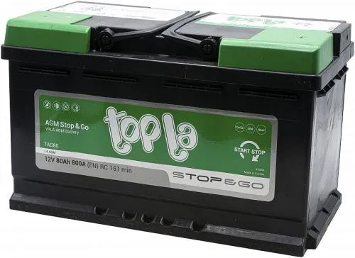 Аккумулятор TOPLA TOP AGM STOP & GO 80 R+