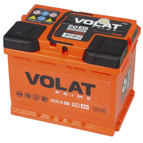 Фото Аккумулятор VOLAT Prime 60 Ач, 600 А, 12 v, Прямая L+ (1), DIN L2, B13