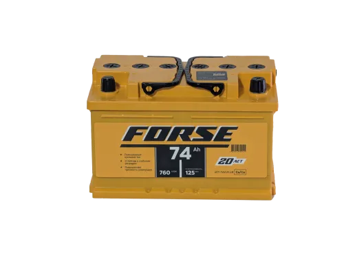 Фото Аккумулятор FORSE 74 Ач низк, 760 А, 12 v, Обратная R+ (0), DIN LB3, B13